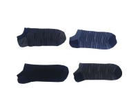 SET 12 CALZINI UOMO COLLO BASSO IN COTONE FANTASIA RIGHE STRETTE SCURE TAGLIA 40-46 MOD. HM-2091