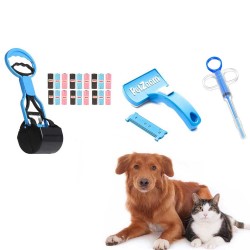PALETTA PER ESCREMENTI DI ANIMALI DOMESTICI CON 18 SACCHETTI + SPAZZOLA PET ZOOM + OMAGGIO CARICATORE A SIRINGA