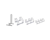 Rastrelliere supporto per parcheggio bici, in acciaio cromato, per pavimento o muro, con pneumatici da 35 a 60mm, 4 modelli disponibili a scelta