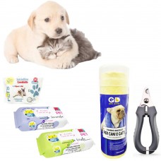 SALVIETTINE IMBEVUTE PER ANIMALI PER LA PULIZI DEL PELO DI CANI E GATTI + OMAGGIO PANNO MAGICO SUPER ASSORBENTE E/O TAGLIAUNGHIE